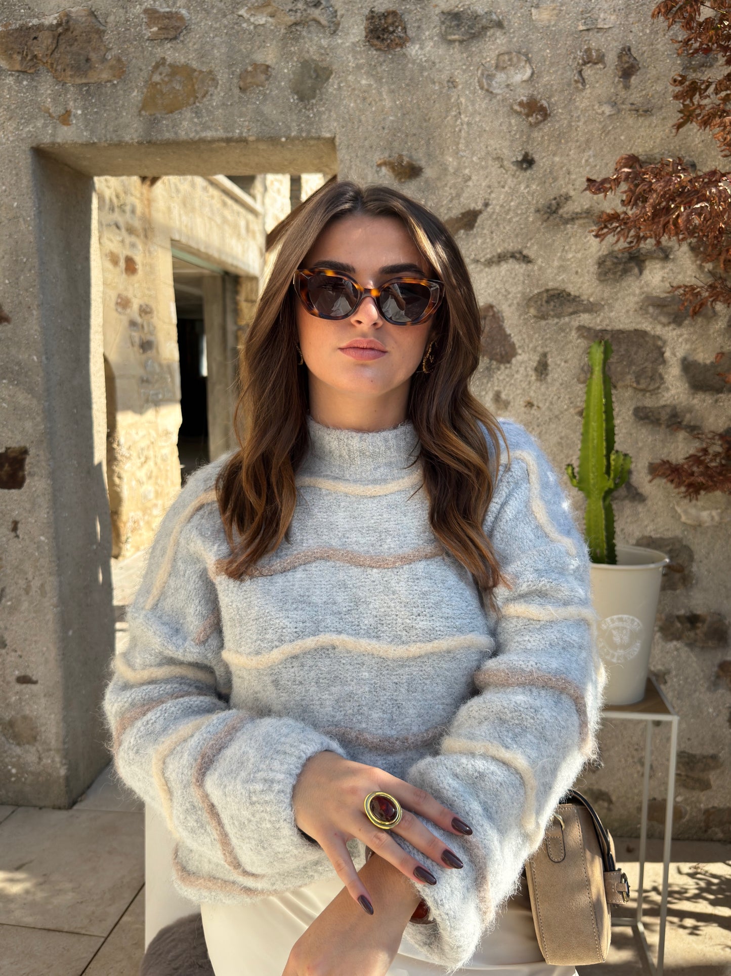 Pull gris clair « Malo »