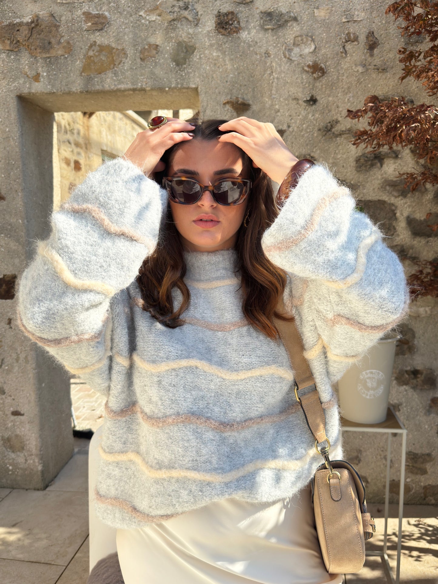 Pull gris clair « Malo »