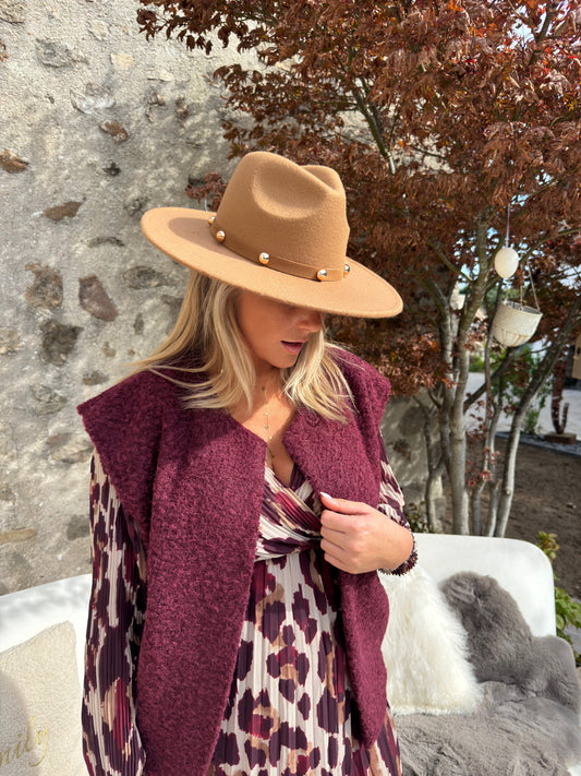 Veste sans manche bordeaux "Baby"