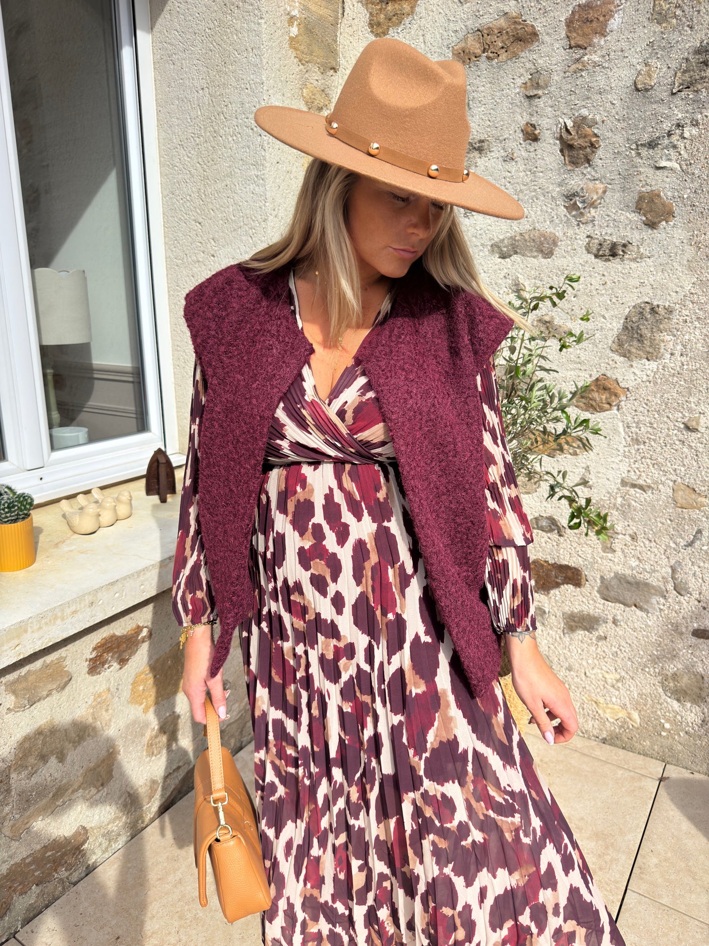 Robe longue pourpre « Scarlette »