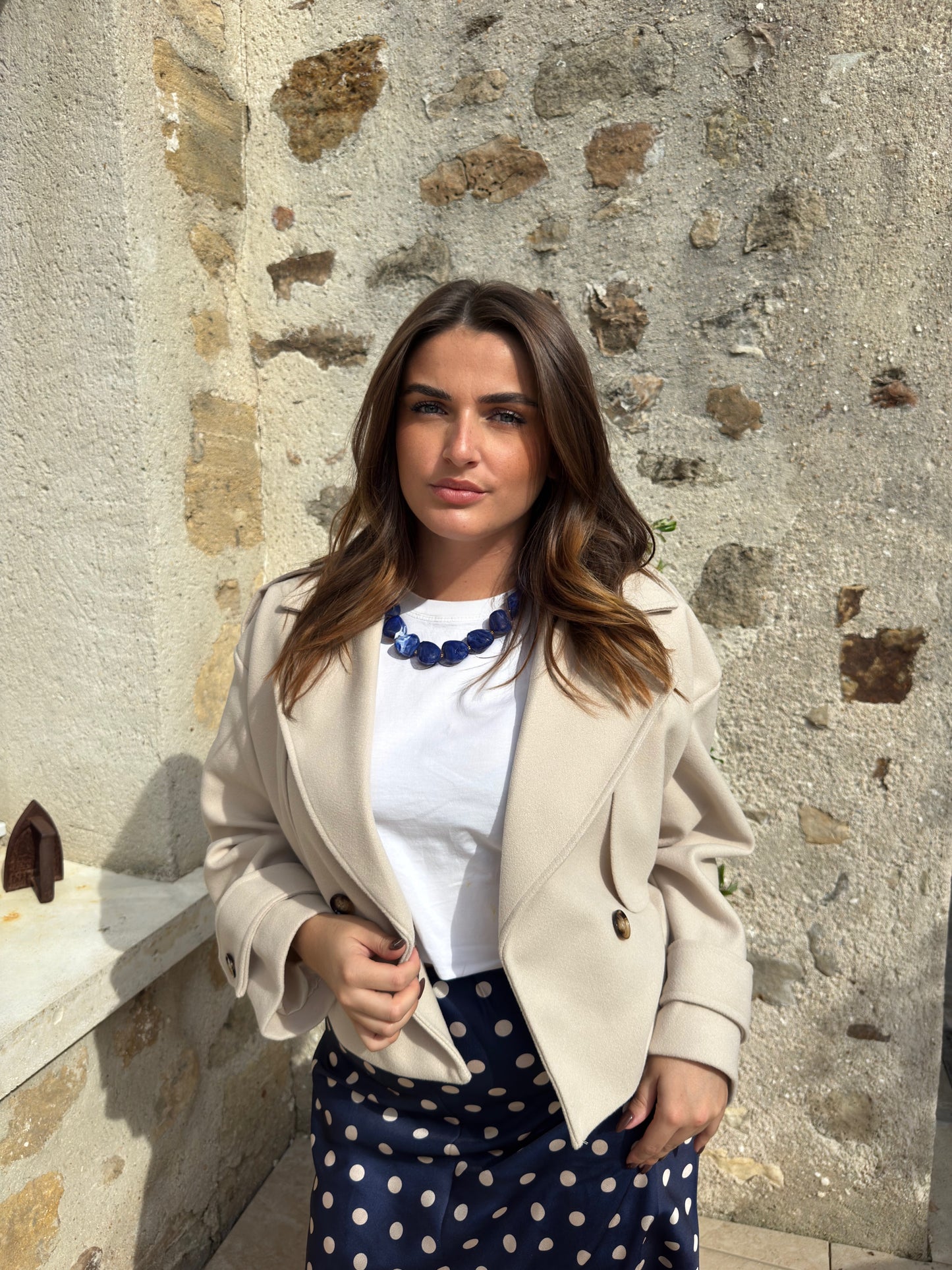 Veste courte beige "Solange"