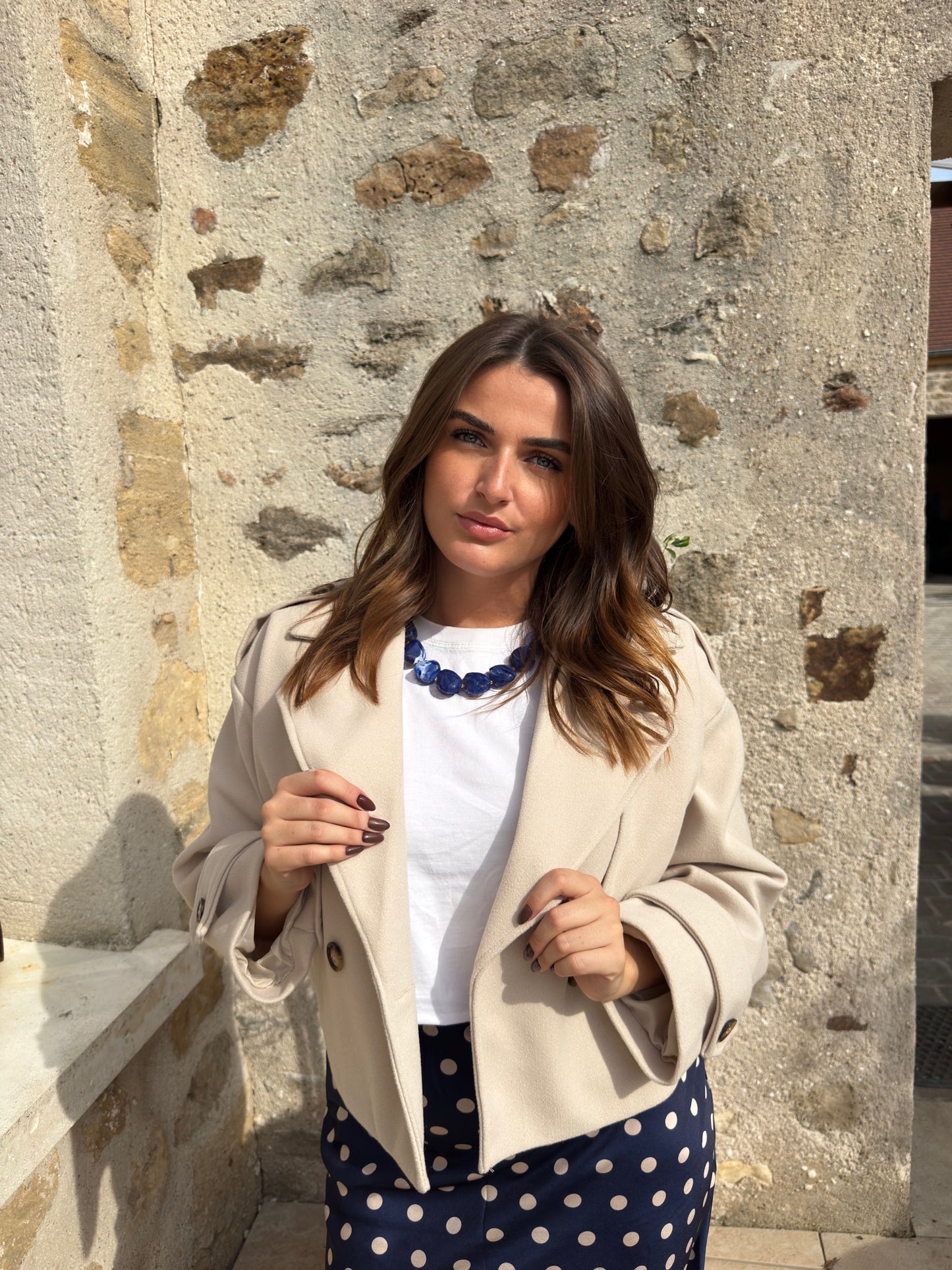 Veste courte beige "Solange"