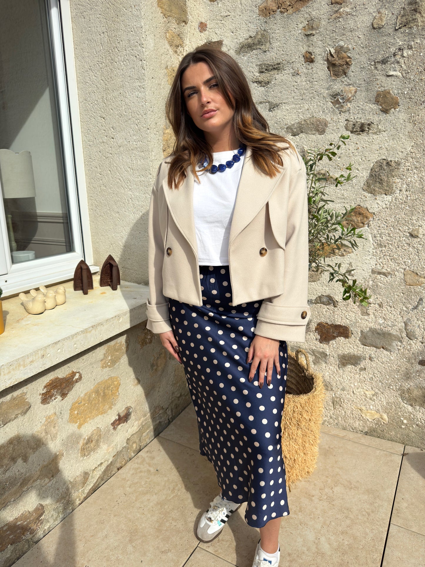 Veste courte beige "Solange"