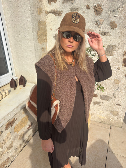 Robe longue chocolat « Scarlette »