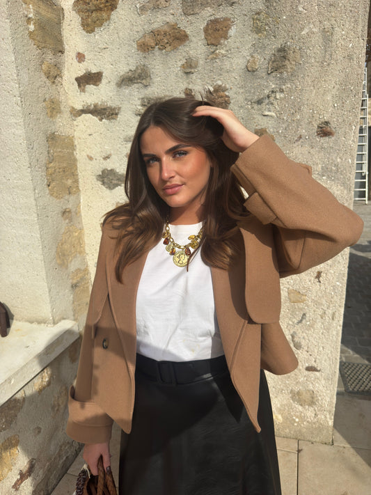 Veste courte camel "Solange"