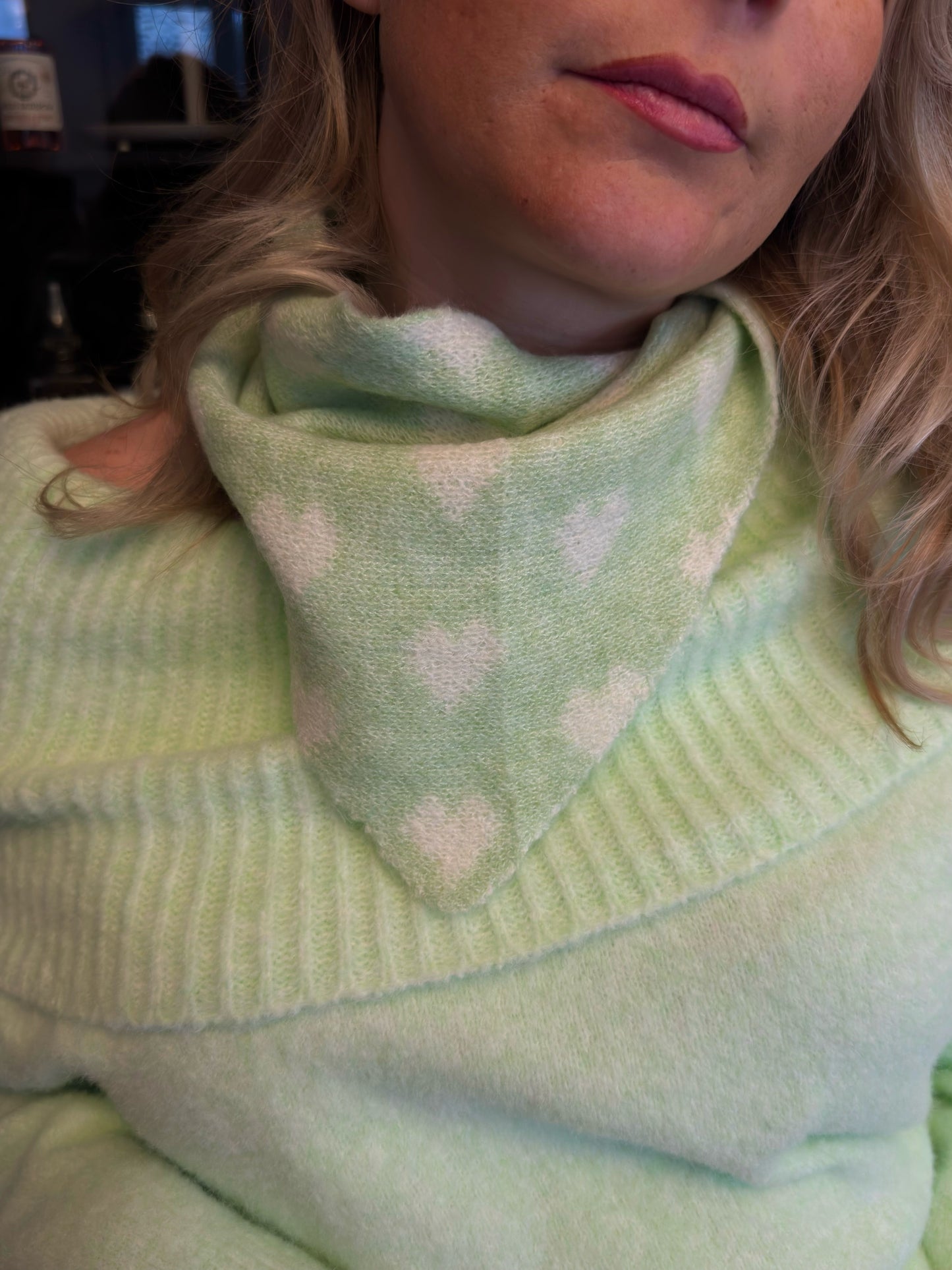 Echarpe "triangle " - Love vert