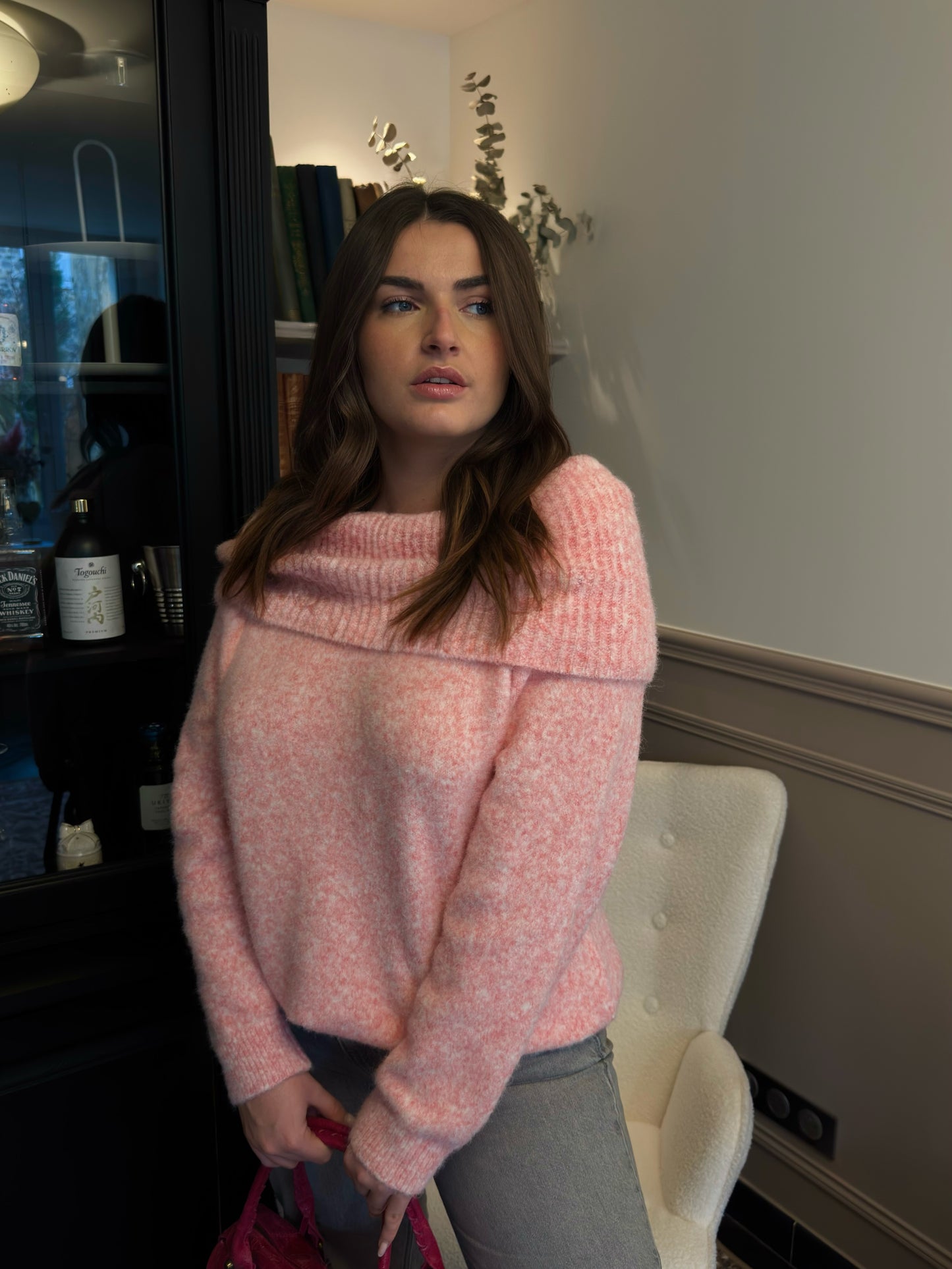 Pull Bardot - Rose