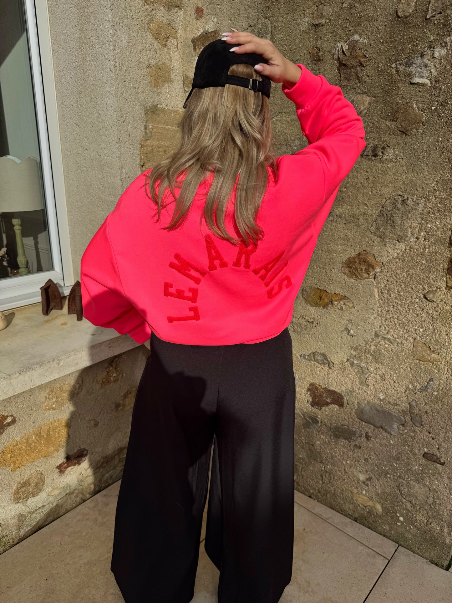 Sweat "Le marais " - Rose fluo