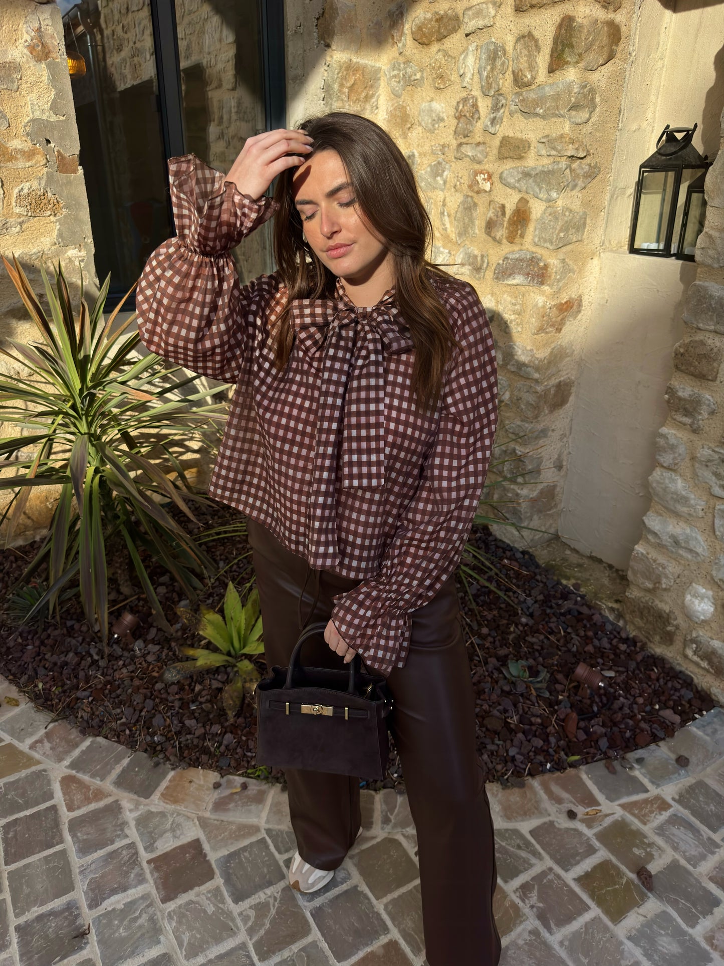 Blouse " Ralph " - Vichy choco