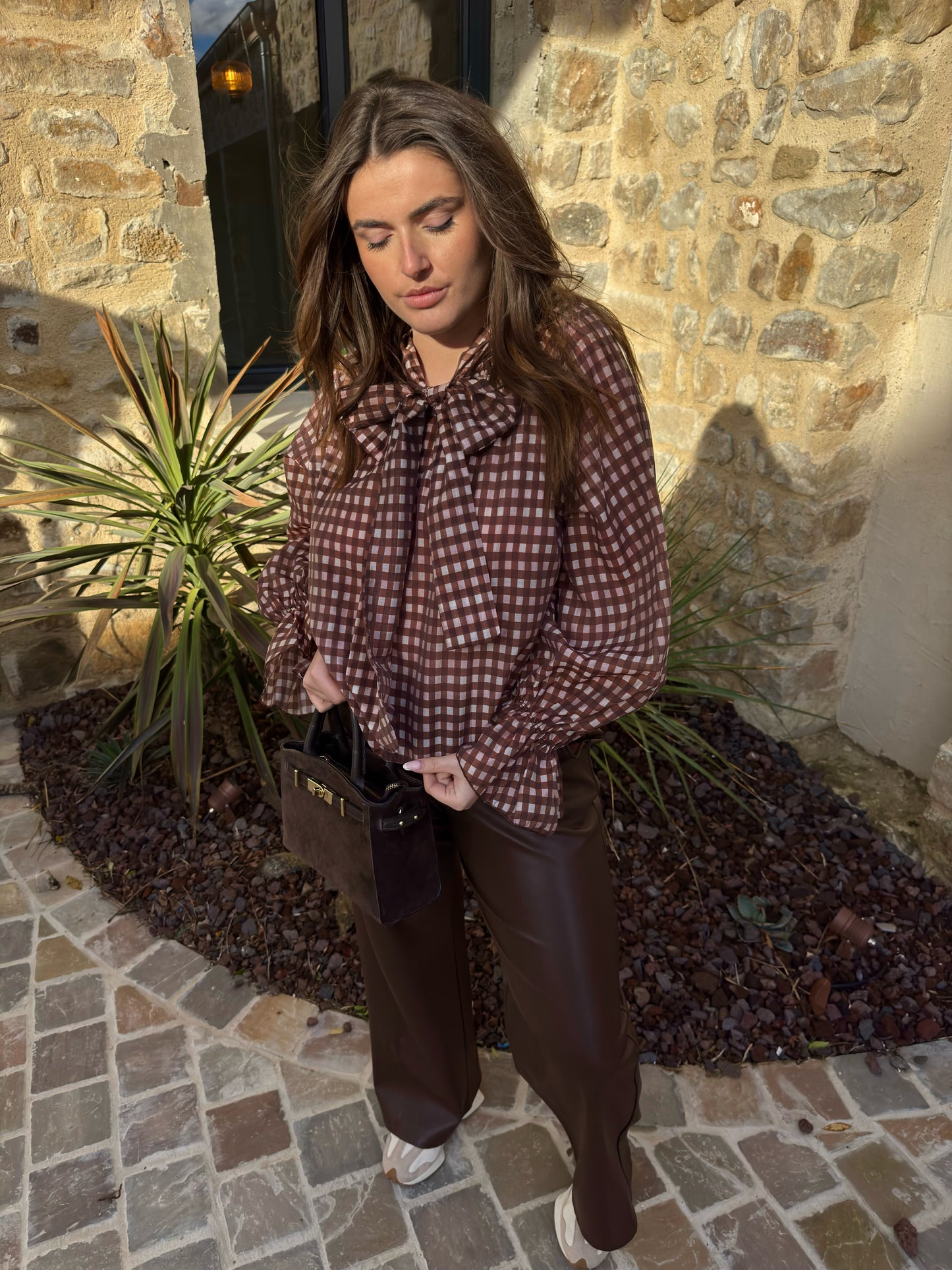 Blouse " Ralph " - Vichy choco