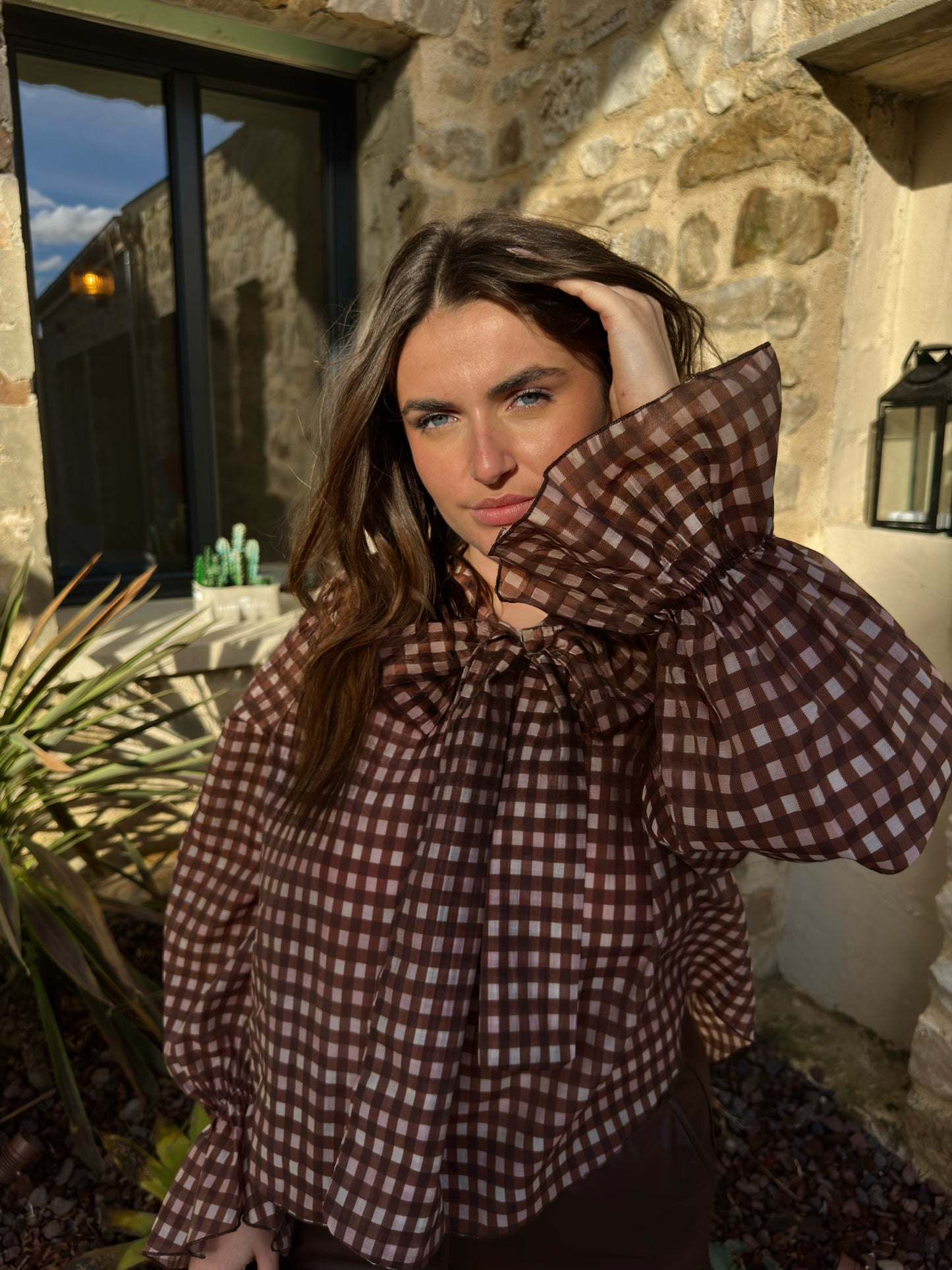 Blouse " Ralph " - Vichy choco