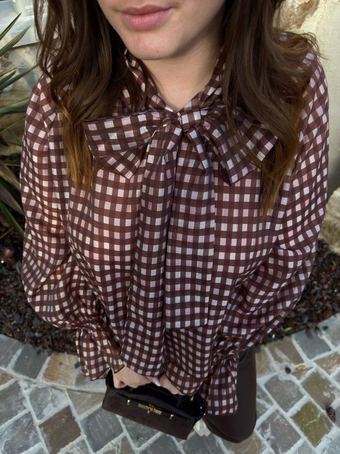 Blouse " Ralph " - Vichy choco