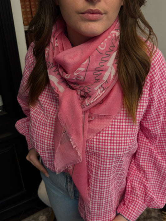 Echarpe Bandana - Rose