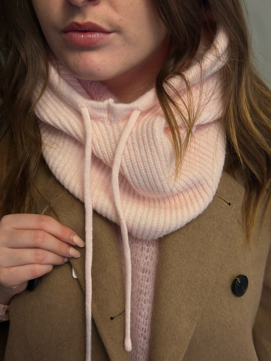 Capuche en "maille" - Rose pastel