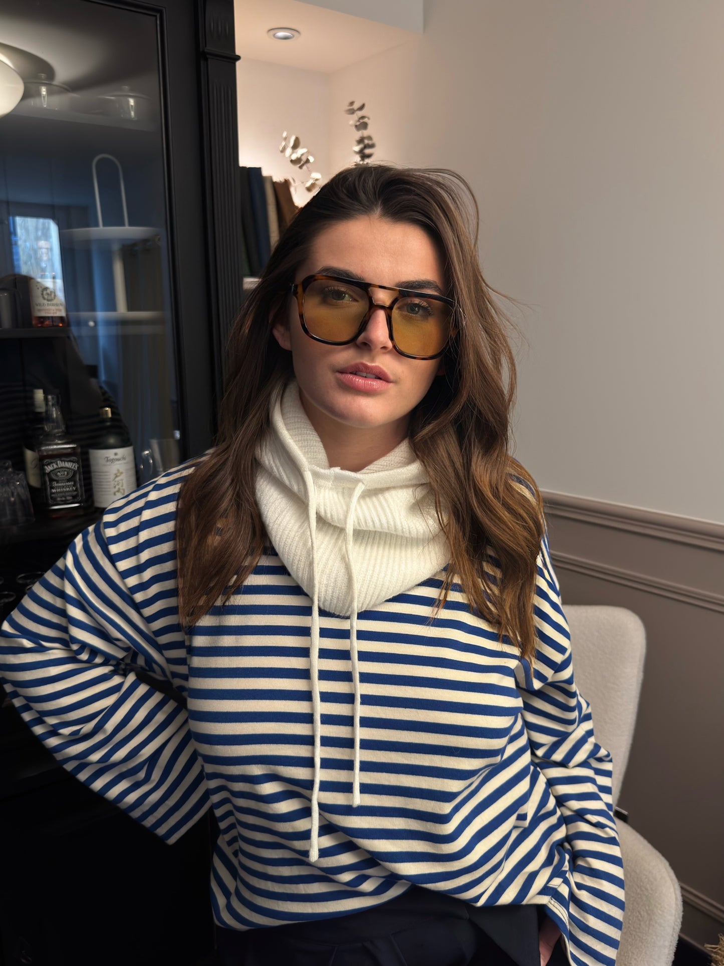 Capuche en "maille" - Blanche