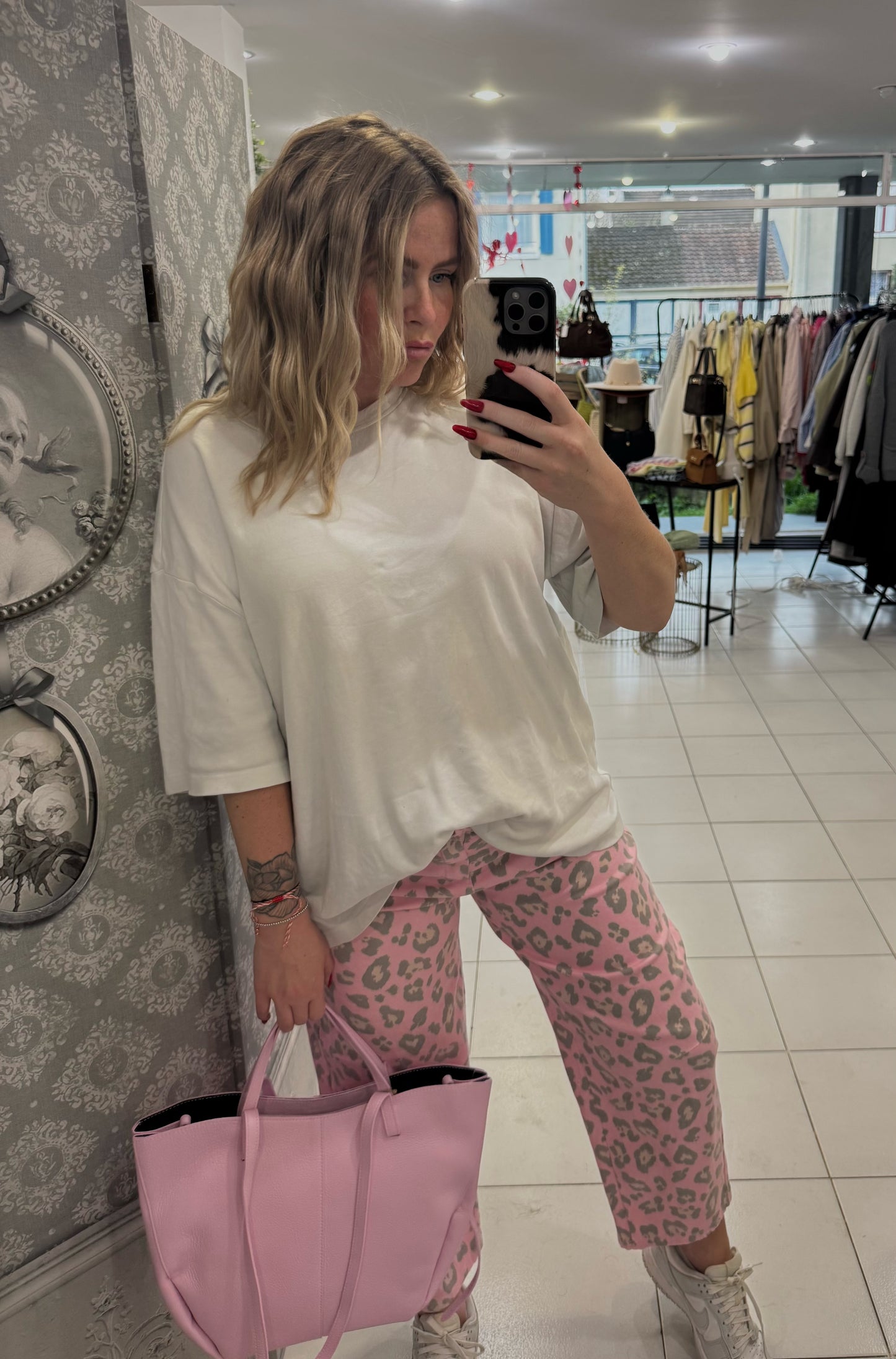 Pantalon balloon léopard - rose