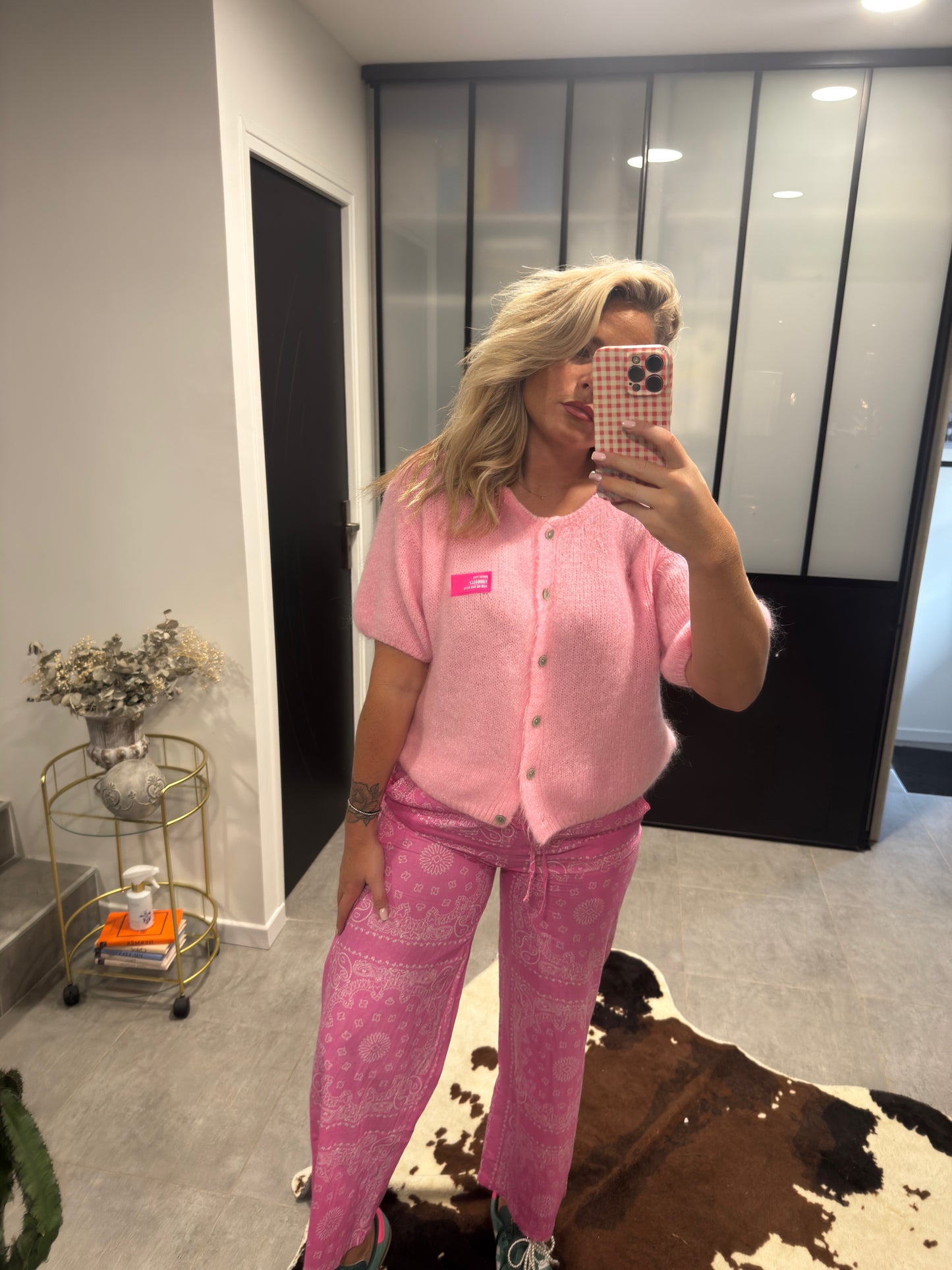 Gilet Théodora rose