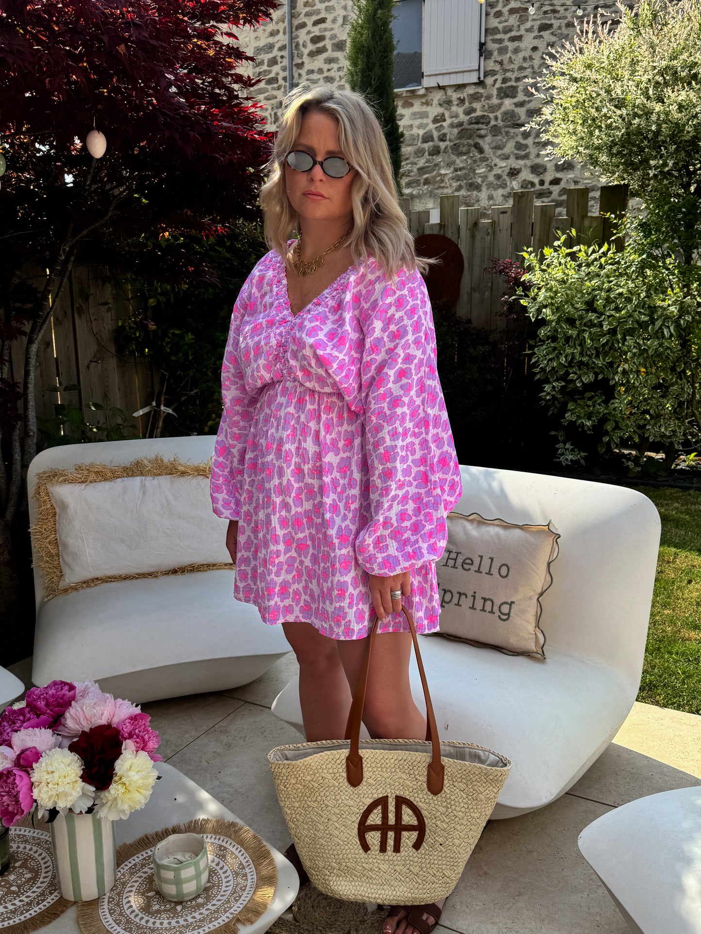 Robe courte léopard violet IBIZA