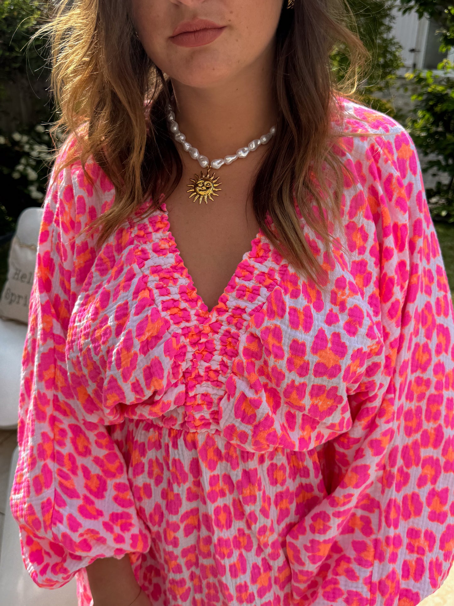 Robe courte léopard fuchsia IBIZA