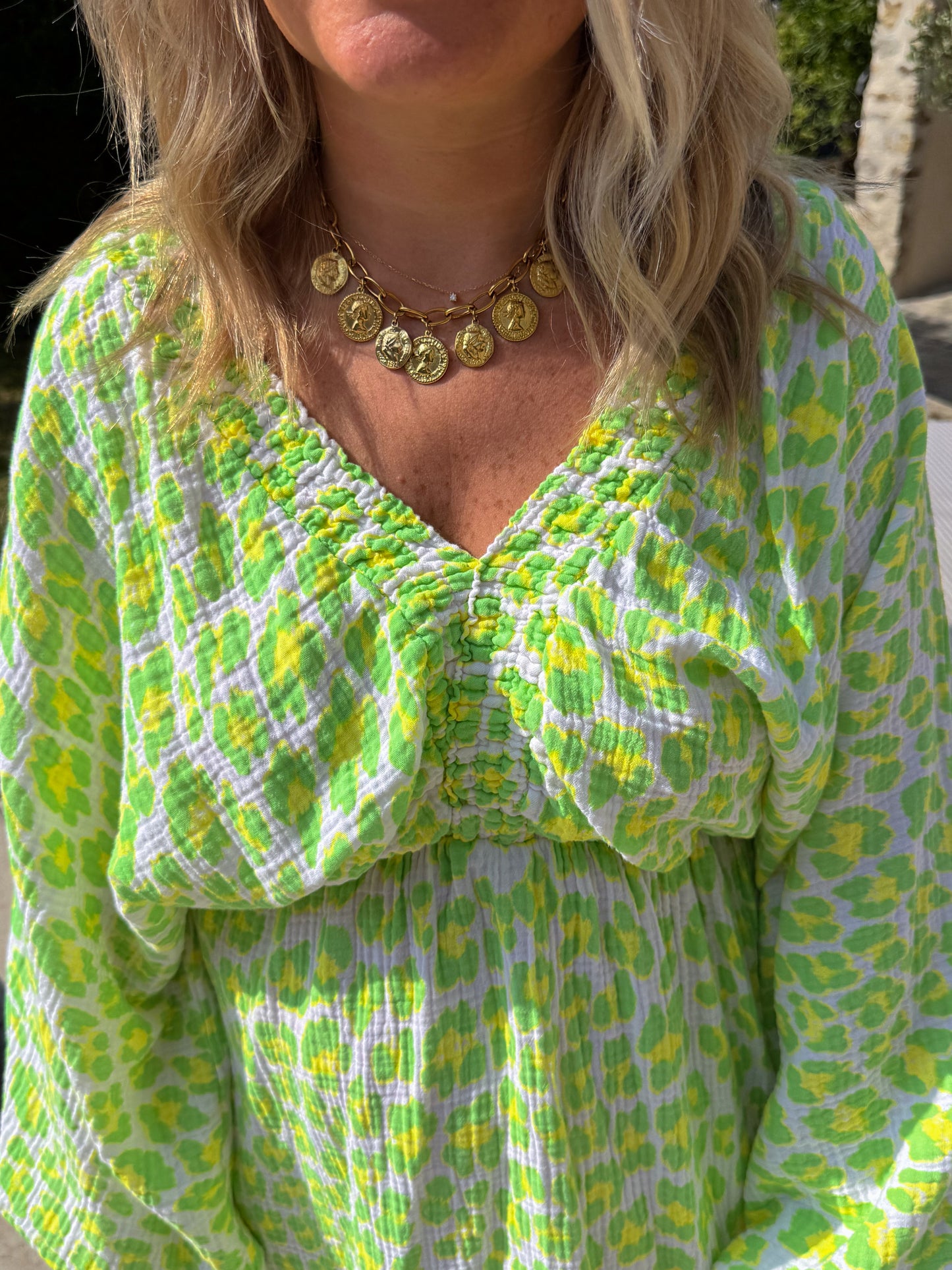 Robe courte léopard vert IBIZA