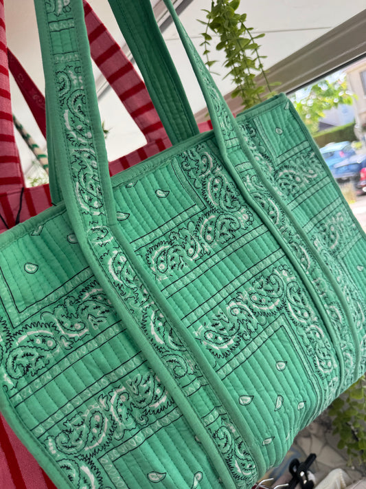 Sac cabas "Bandana" -Menthe