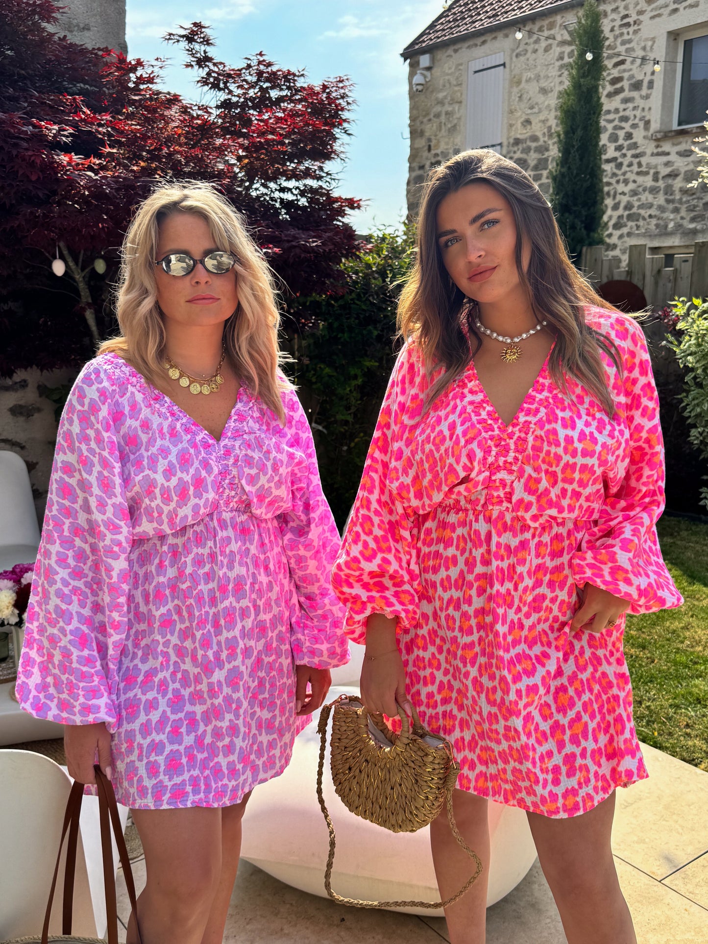 Robe courte léopard violet IBIZA