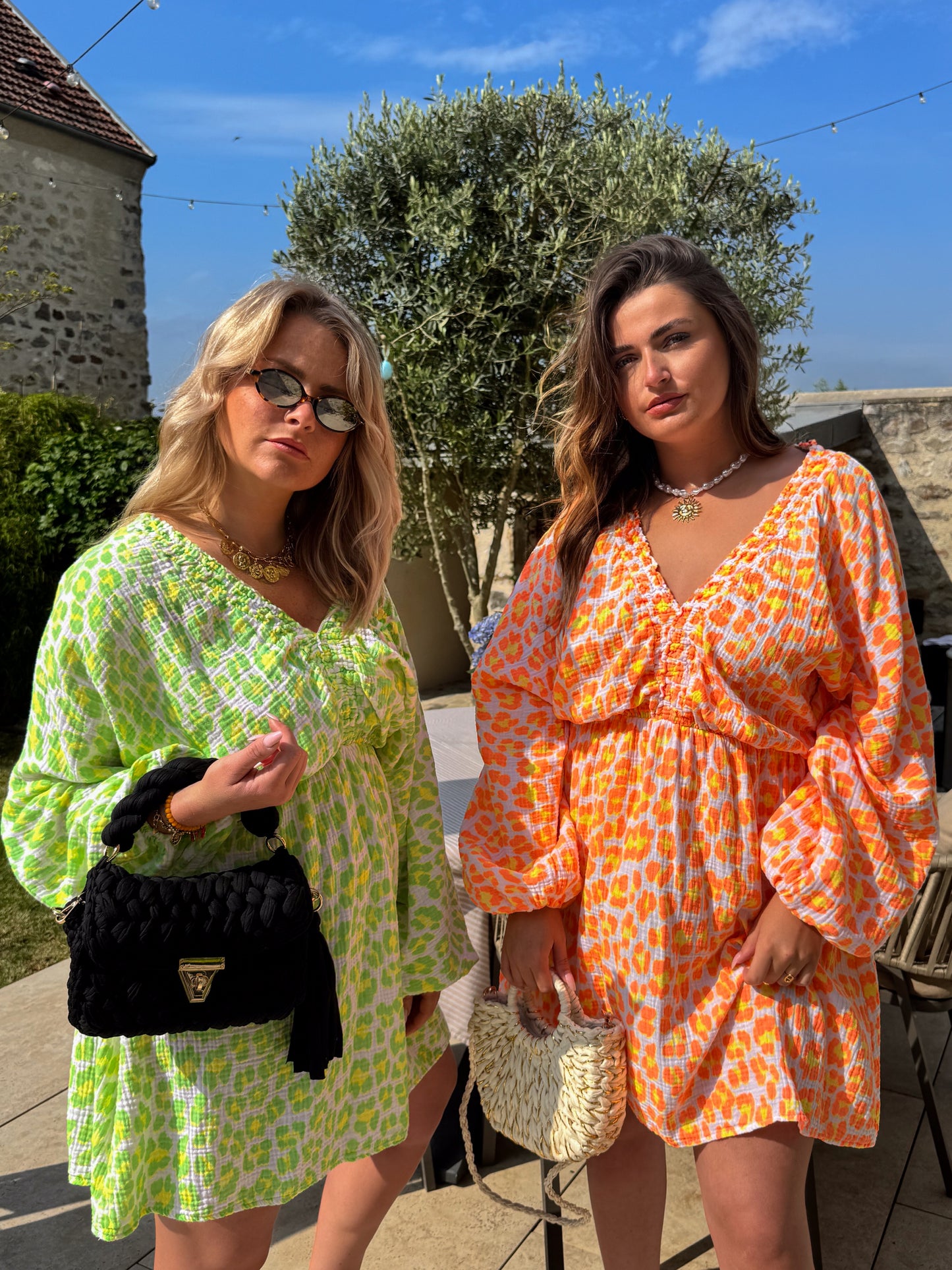 Robe courte léopard vert IBIZA